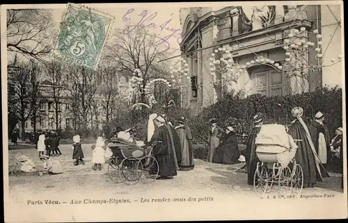 Ak Paris VIII. Arrondissement Élysée, Les rendez-vous des petits