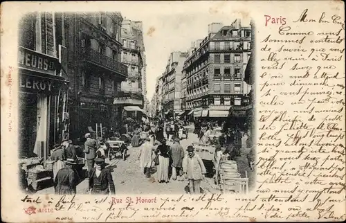 Ak Paris VIII. Arrondissement Élysée, Rue Saint Honore