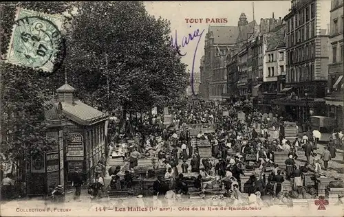 Ak Paris I. Arrondissement Louvre, Les Halles, Cote de la Rue de Rambuteau