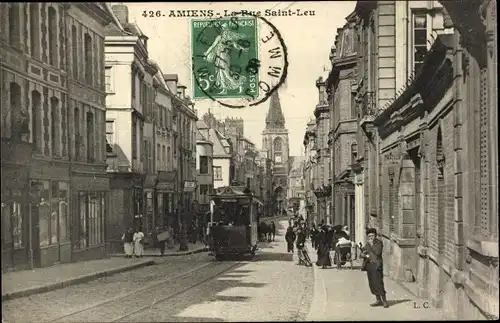 Ak Amiens Somme, La Rue Saint Leu