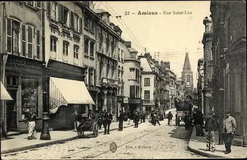 Ak Amiens Somme, La Rue Saint Leu