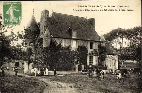 Ak Yerville Seine Maritime, Ferme Normande, Ancienne Dependance du Chateau de Thibermensil