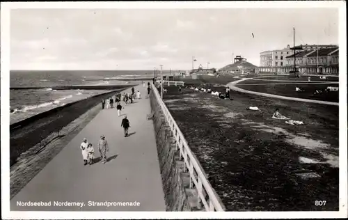 Ak Norderney in Ostfriesland, Strandpromenade