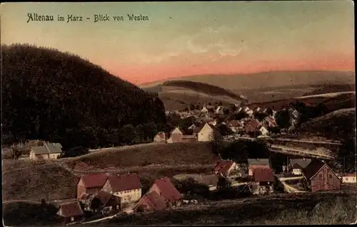 Ak Altenau Clausthal Zellerfeld im Oberharz, Gesamtansicht von Westen