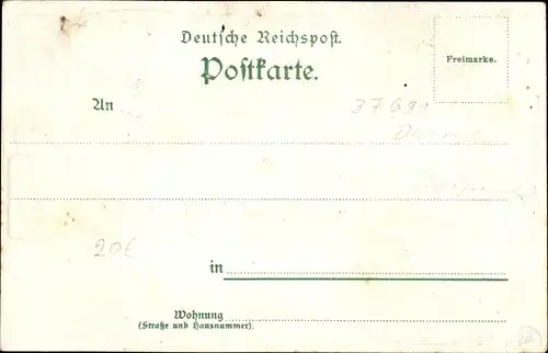 Litho Derental in Niedersachsen, Kirche, Pfarrhaus, Gastwirtschaft, Totalansicht