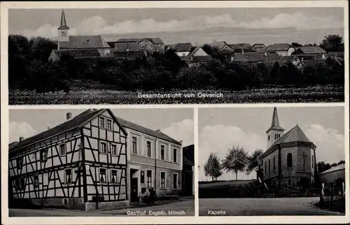 Ak Oeverich Leimersdorf Rheinland Pfalz, Kapelle, Gasthof, Totalansicht