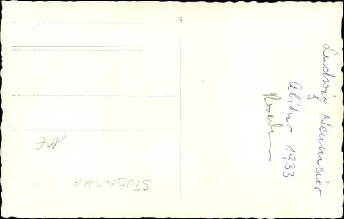 Studentika Ak Ludwig Neumeier, Abitur 1933, Portrait mit Schläger