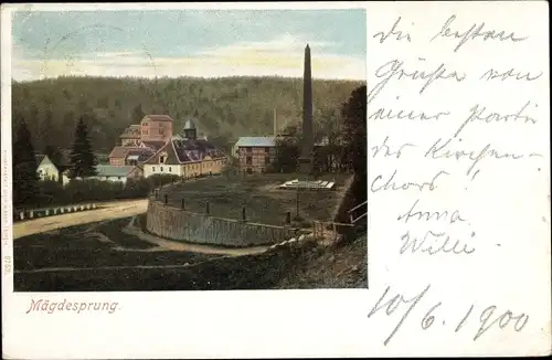 Litho Mägdesprung Harzgerode am Harz, Gesamtansicht