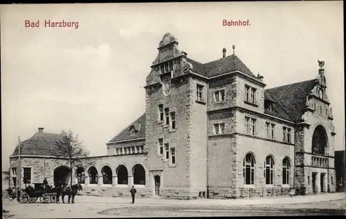 Ak Bad Harzburg am Harz, Bahnhof, Straßenseite