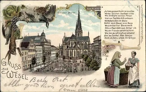 Litho Wesel am Niederrhein, Großer Markt