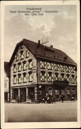 Ak Freudenstadt im Nordschwarzwald, Hotel Restaurant Krone, Sinnerbräu