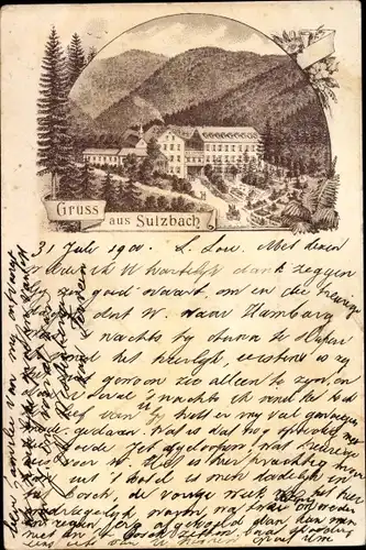 Litho Sulzbach Lautenbach im Renchtal Schwarzwald, Gesamtansicht