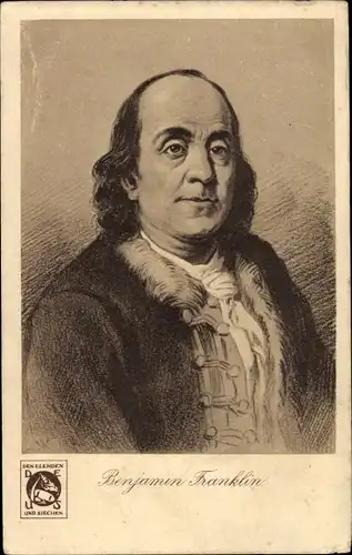 Ak Benjamin Franklin, Portrait, US Gründervater, Tuberkulose Karte