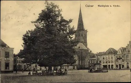 Ak Kalkar am Niederrhein, Marktplatz, Kirche