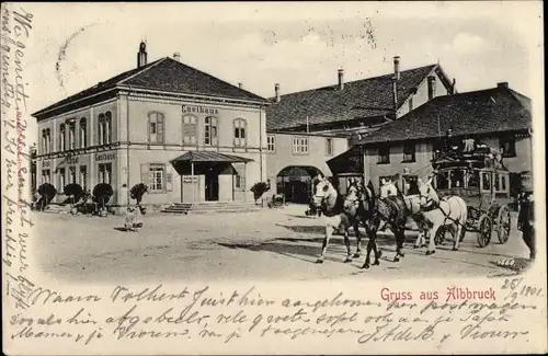 Ak Albbruck im Schwarzwald, Gasthaus, Kutsche