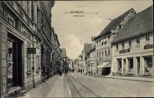 Ak Zerbst in Anhalt, Altebrücke, Konditorei Louis Pohl, Geschäft Hugk