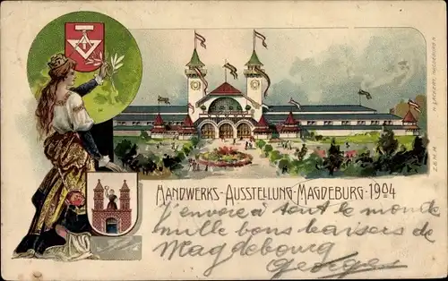 Litho Magdeburg an der Elbe, Handwerksausstellung 1904