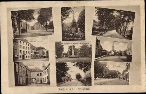 Ak Heinsberg, Rathaus, Marktplatz, Promenade, Apfelstraße, Bahnhof, Denkmal