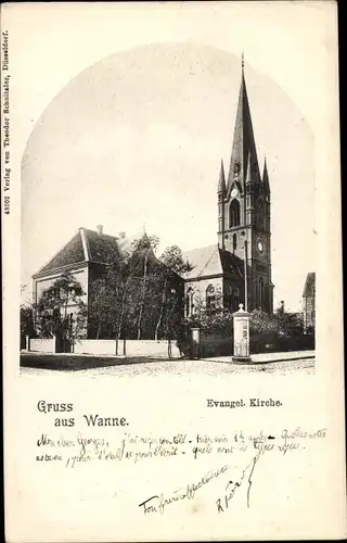 Ak Wanne Eickel Herne im Ruhrgebiet, Ev. Kirche