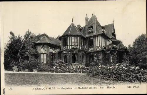 Ak Hennequeville Calvados, Propriete de Madame Rejane, Petit Manoir