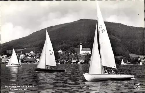 Ak Attersee im Salzkammergut Oberösterreich, Segelpartie