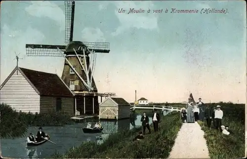Ak Krommenie Zaandam Zaanstad Nordholland, Un Moulin à vent