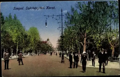 Ak Szeged Segedin Ungarn, Straßenpartie