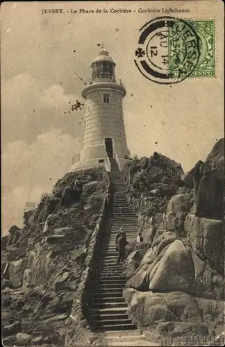 Ak St. Brélade Kanalinsel Jersey, La Corbière Lighthouse, La Phare