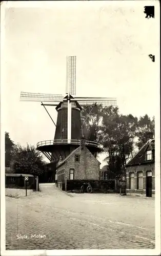 Ak Sluis Zeeland Niederlande, Molen, Windmühle