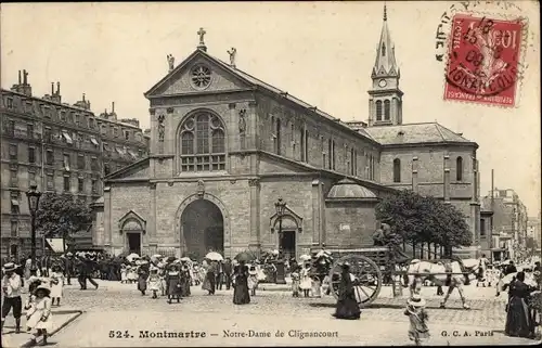 Ak Paris XVIII. Buttes-Montmartre, Notre Dame de Clignancourt