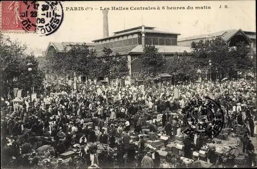 Ak Paris I. Louvre, Les Halles Centrales a 6 heures du matin