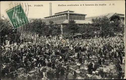 Ak Paris I. Louvre, Halles centrales a 6 heures du matin