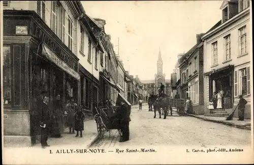 Ak Ailly sur Noye Somme, Rue Saint Martin, Epicerie