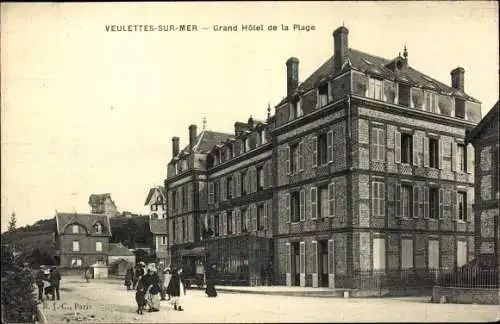 Ak Veulettes sur Mer Seine Maritime, Grand Hotel de la Plage