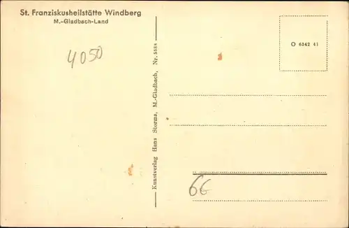 Ak Windberg Mönchengladbach am Niederrhein, St. Franziskusheilstätte