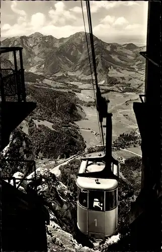 Ak Ruhpolding in Oberbayern, Rauschbergbahn, Blick in das Tal