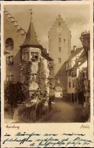 Ak Meersburg am Bodensee, Straßenpartie, Tor