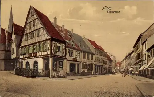 Ak Alzey in Rheinhessen, Spiesgasse