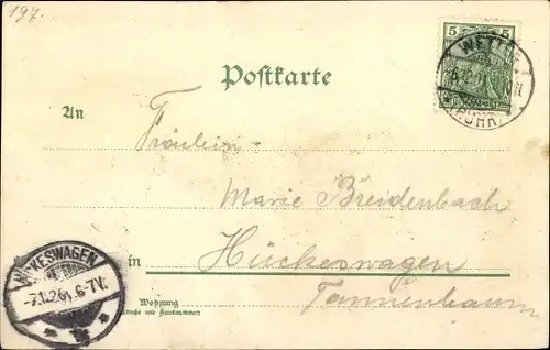 Litho Wetter an der Ruhr, Restaurant zum Ruhrschlößchen, Volmarstein