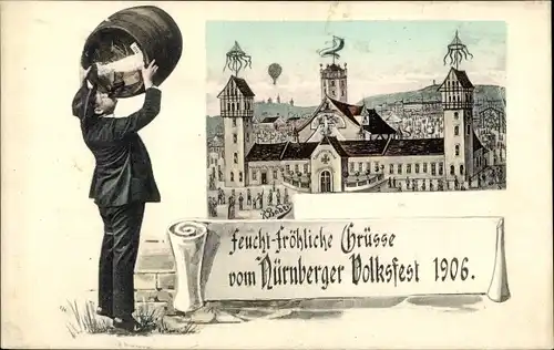 Ak Nürnberg in Mittelfranken, Volksfest 1906