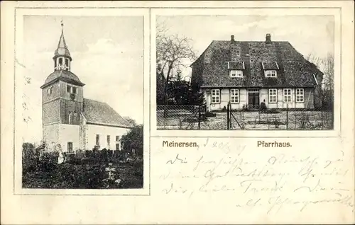 Ak Meinersen in Niedersachsen, Pfarrhaus, Kirche