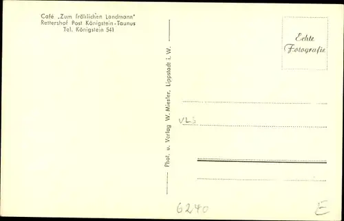Ak Königstein im Taunus Hessen, Terrassenpartie im Cafe Zum fröhlichen Landmann
