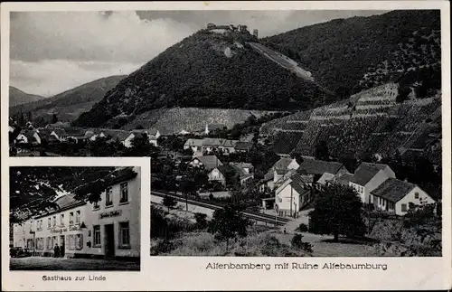 Ak Altenbamberg in Rheinland Pfalz, Ruine Altenbaumburg, Gasthaus zur Linde