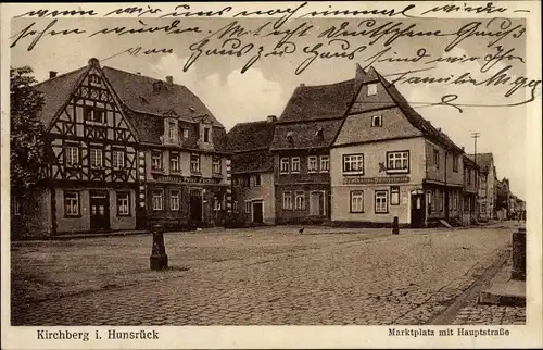 Ak Kirchberg im Hunsrück, Marktplatz, Hauptstraße