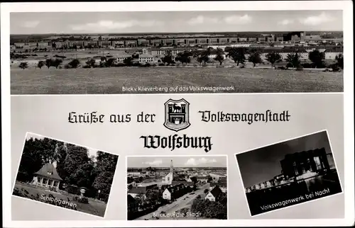 Wappen Ak Wolfsburg in Niedersachsen, Volkswagenwerk, Klieverberg, Schlossgarten
