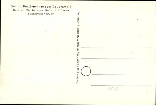 Ak Müden an der Örtze Faßberg Lüneburger Heide, Gasthaus zum bauernwald