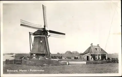 Ak Bolsward Boalsert Friesland Niederlande, Marne Poldermolen