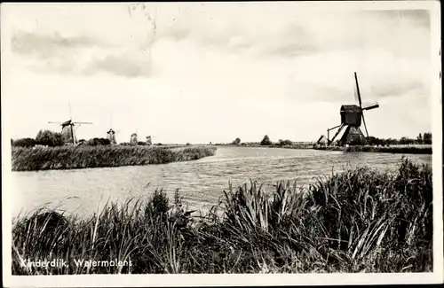 Ak Kinderdijk Molenwaard Südholland Niederlande, Watermolen, Windmühlen