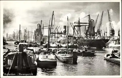 Ak Rotterdam Südholland Niederlande, Hafenpartie