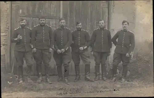 Foto Ak Französische Soldaten in Uniformen, Standportrait